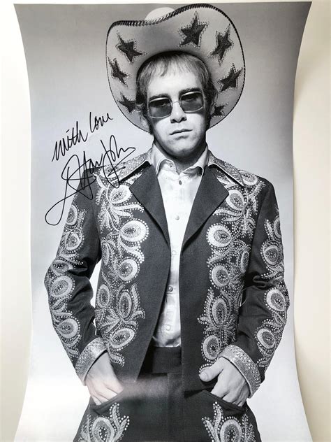 vintage elton john poster|elton john autographed memorabilia.